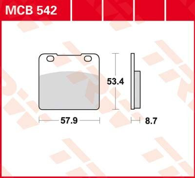 Тормозные колодки TRW MCB542