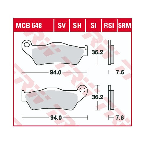Тормозные колодки TRW MCB648