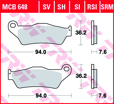 Тормозные колодки TRW MCB648SV