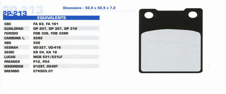 Тормозные колодки NISSIN 2P-213NS