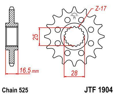 Звезда передняя JT SPROCKETS JTF1904.17