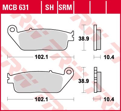 Тормозные колодки TRW MCB631SH