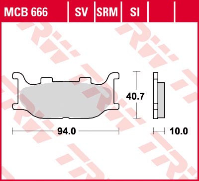 Тормозные колодки TRW MCB666SV