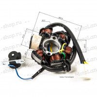 Статор генератора 139FMB, 147FMH, 152FMH 50-110cm3 (6 катушек)