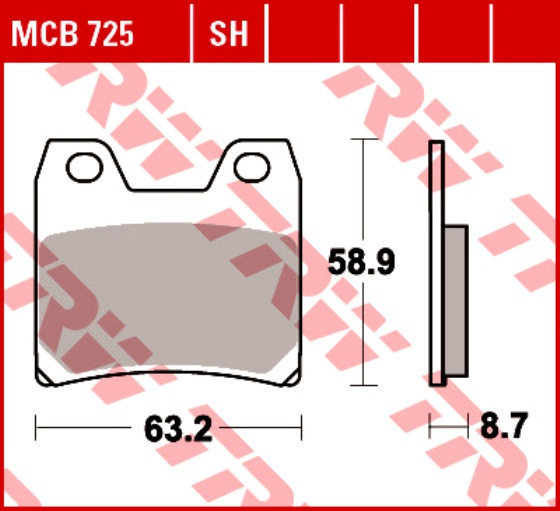 Тормозные колодки TRW MCB725SH