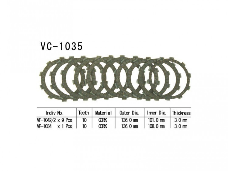 Комплект фрикционных дисков VESRAH VC 1035