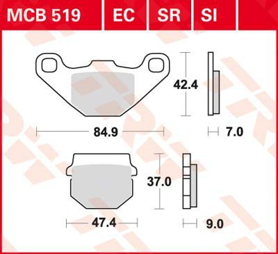 Тормозные колодки TRW MCB519