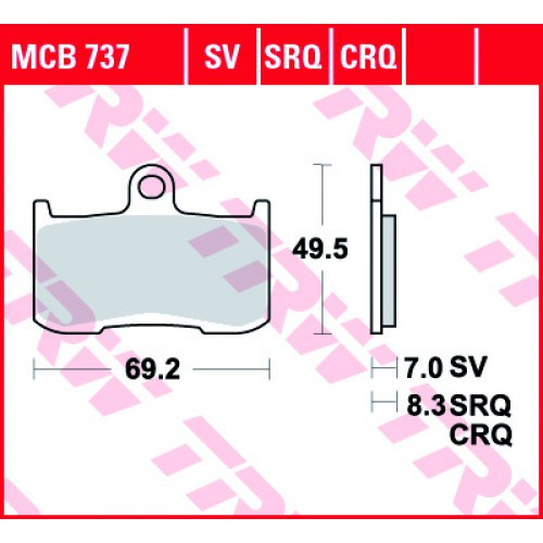Тормозные колодки TRW MCB737SV
