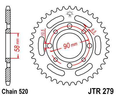 Звезда задняя JT SPROCKETS JTR279.33