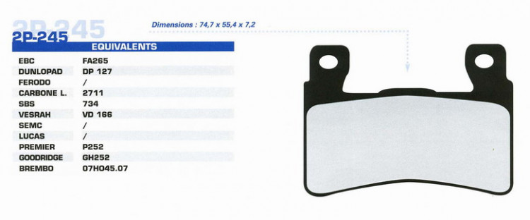 Тормозные колодки NISSIN 2P-245NS