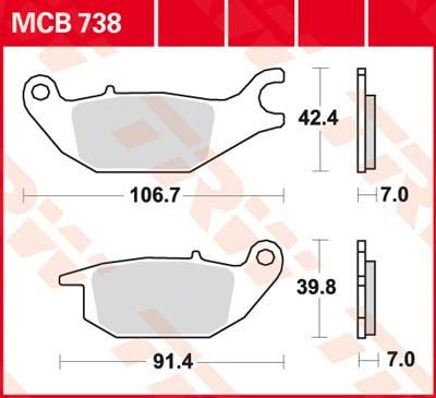 Тормозные колодки TRW MCB738