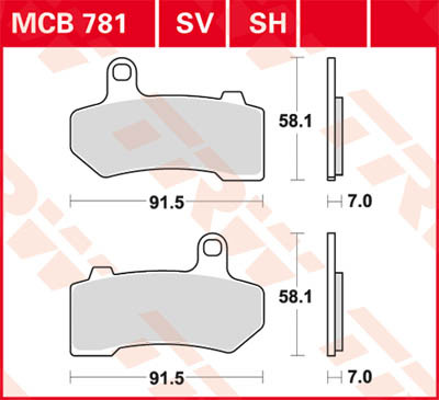 Тормозные колодки TRW MCB781SV
