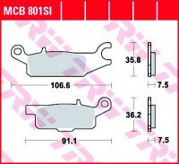 Тормозные колодки TRW MCB801SI