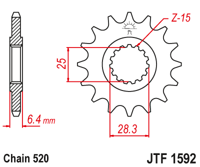 Звезда передняя JT SPROCKETS JTF1592.14